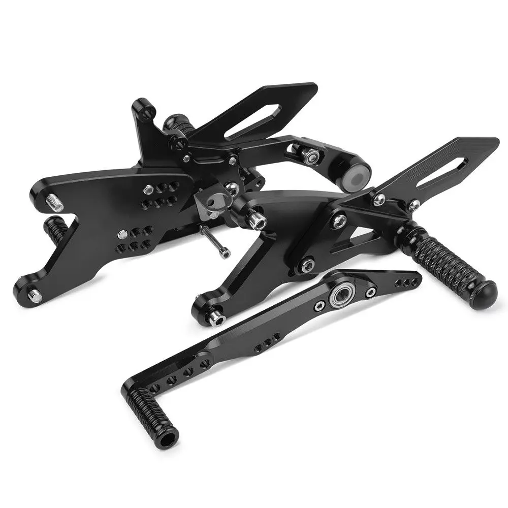 LJBKOALL YZF-R1 Мотоцикл с ЧПУ Алюминиевый Регулируемый Rearsets задние наборы подножки для YAMAHA YZF R1 - Цвет: Black