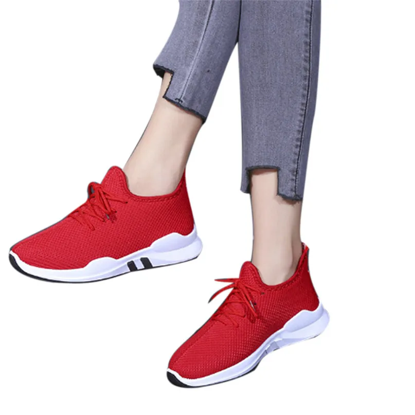 Women Running Shoes women's sneakers Trainers Lace Up Flat Comfy Fitness Gym Sports Shoes Casual ladies Shoes  #2g28#F (11)