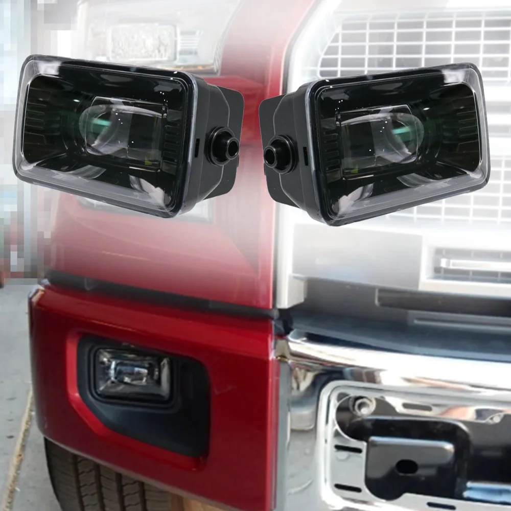 

2pcs 4 Inch LED Rectangle Round Fog Light Driving Lamp For Ford F150 Projector H11 LED Fog Light Replacement 6000K