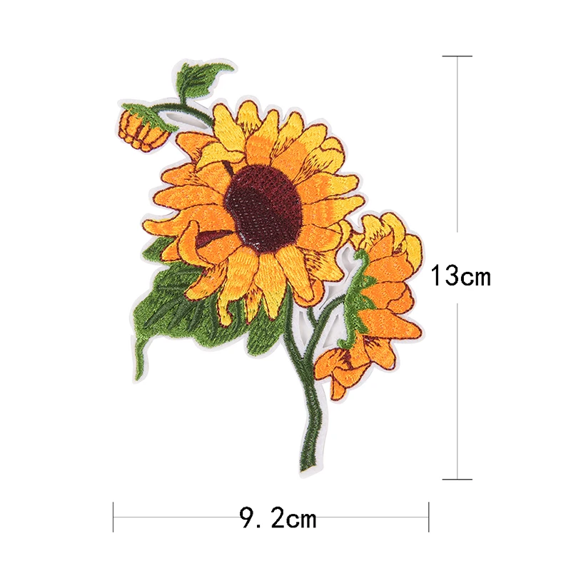 Желтая Маргаритка Подсолнух нашивки железные на вышитой аппликацией патч наклейки на одежду DIY аксессуары для одежды
