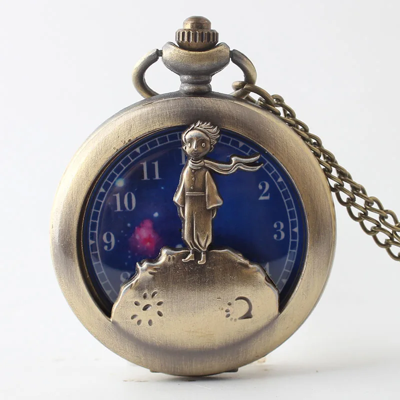 

Fashion Hollow Blue Planet Quartz Pocket Watch Clock Analog Pendant Necklace Mens Womens Kids Gifts Jewelry