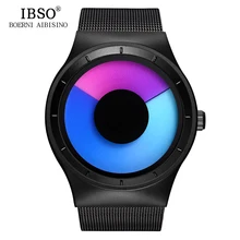 IBSO Men Watches 2017 Top Brand Luxury Steel Mesh Strap Geneva Quartz Sport Watch Men Fashion Blue Ocean Style Relogio Masculino