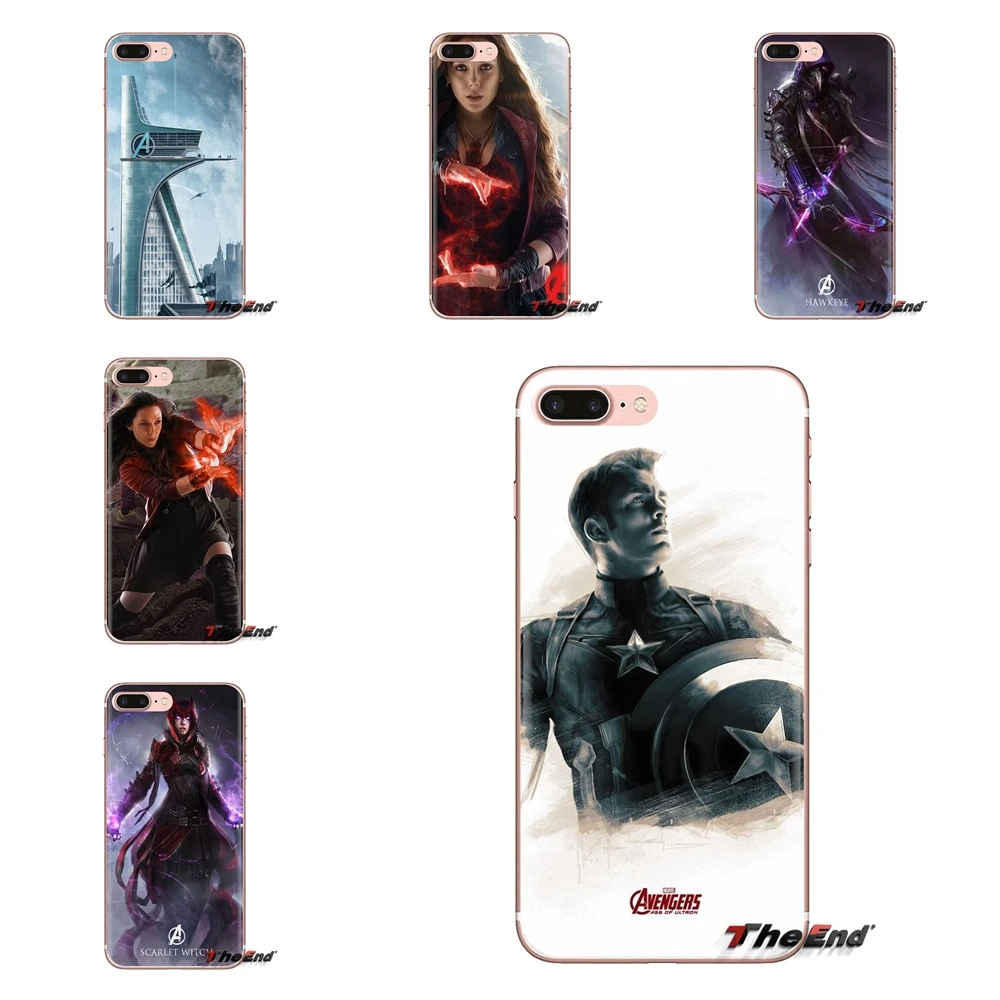 Прозрачные мягкие чехлы для Samsung Galaxy A3 A5 A7 A9 A8 Star A6 Plus 2018 2015 2016 2017 Age of Ultron Scarl ET Witch |