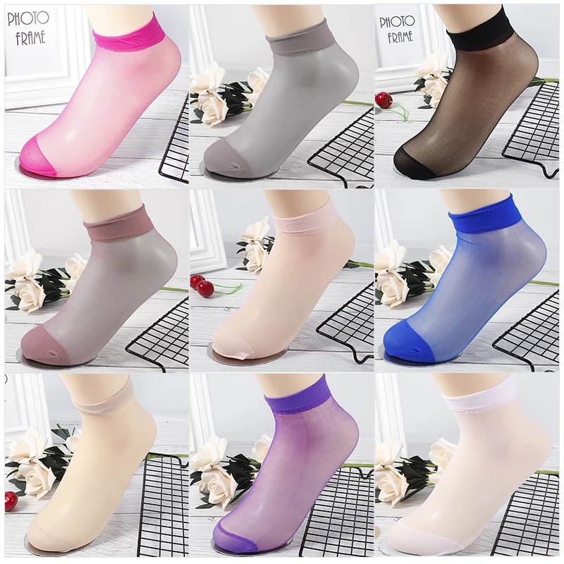 

iMucci Transparent Nylon Socks 1 pair Summer Sexy Ultrathin Crystal Silk Socks For Women High Elastic Nylon Socks Rayon