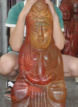 

antique chinese Hongshan culture relics Crystal Carving guanyin kwan-yin statue