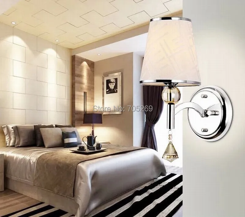 

Free shipping Hot 2014 New Modern simple European Crystal Wall lamp Living room bed room 1 lights