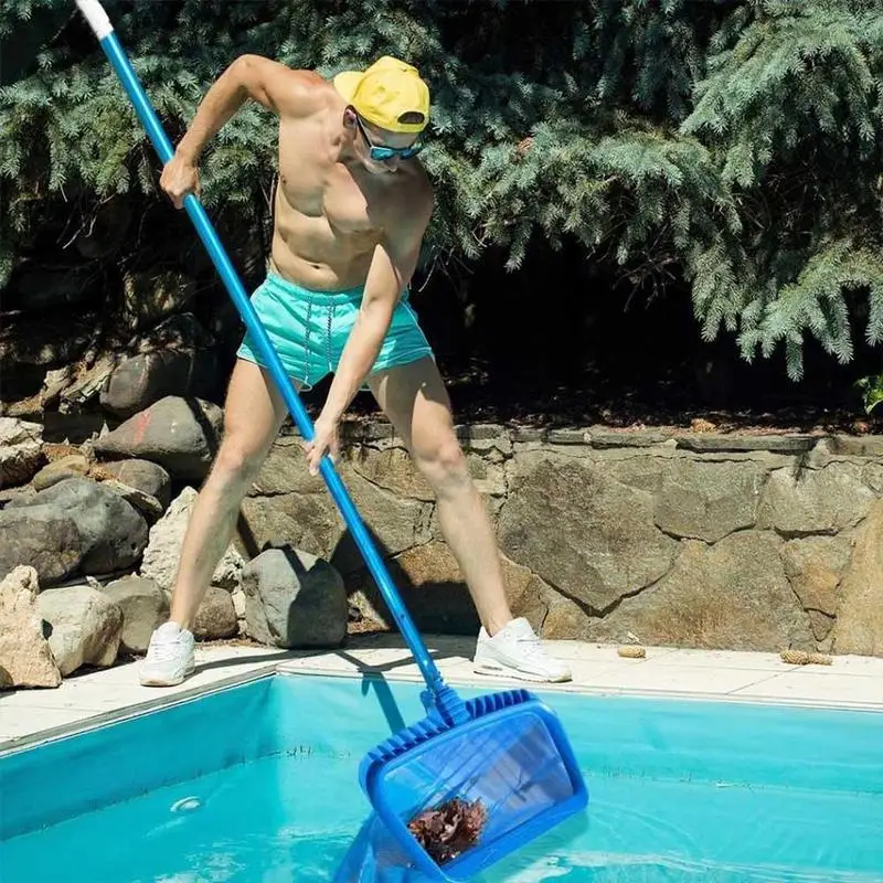 

Professional Blue Plastic Leaf Rake Mesh Net Skimmer Clean Swimming Pool Tool Leaf Skimmer Net