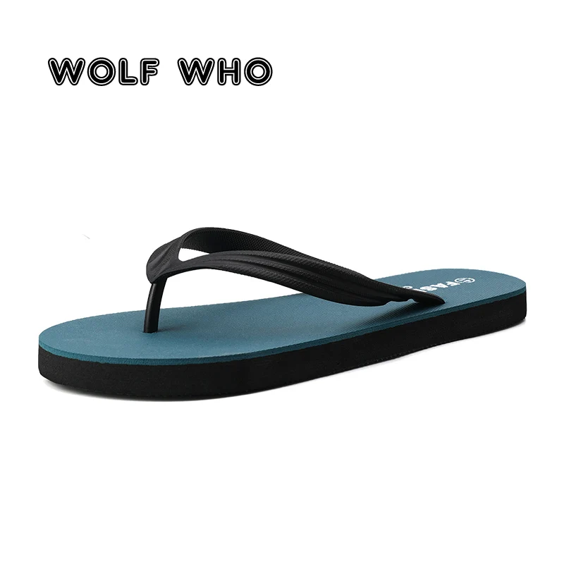 

WOLF WHO 2019 Summer Male slippers men bathroom home slippers Fashion beach slippers men Outdoor leisure slippers sandals X-165