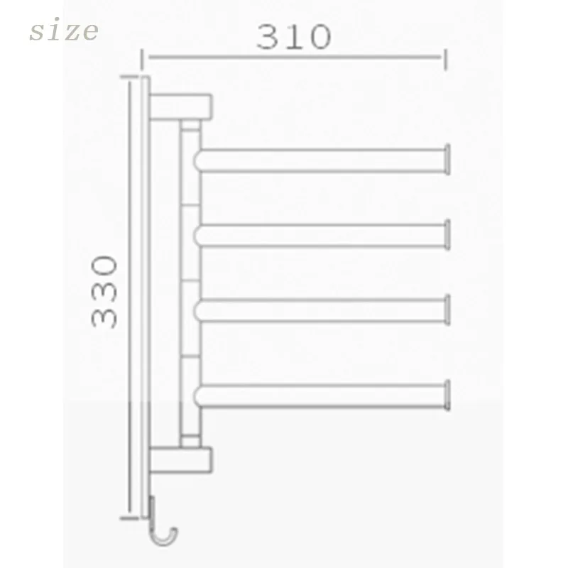Европейский ORB из нержавеющей стали ванная комната полотенце стойка для полотенец вешалка для полотенец в отеле 4 отверстия пробивая стена подвесная