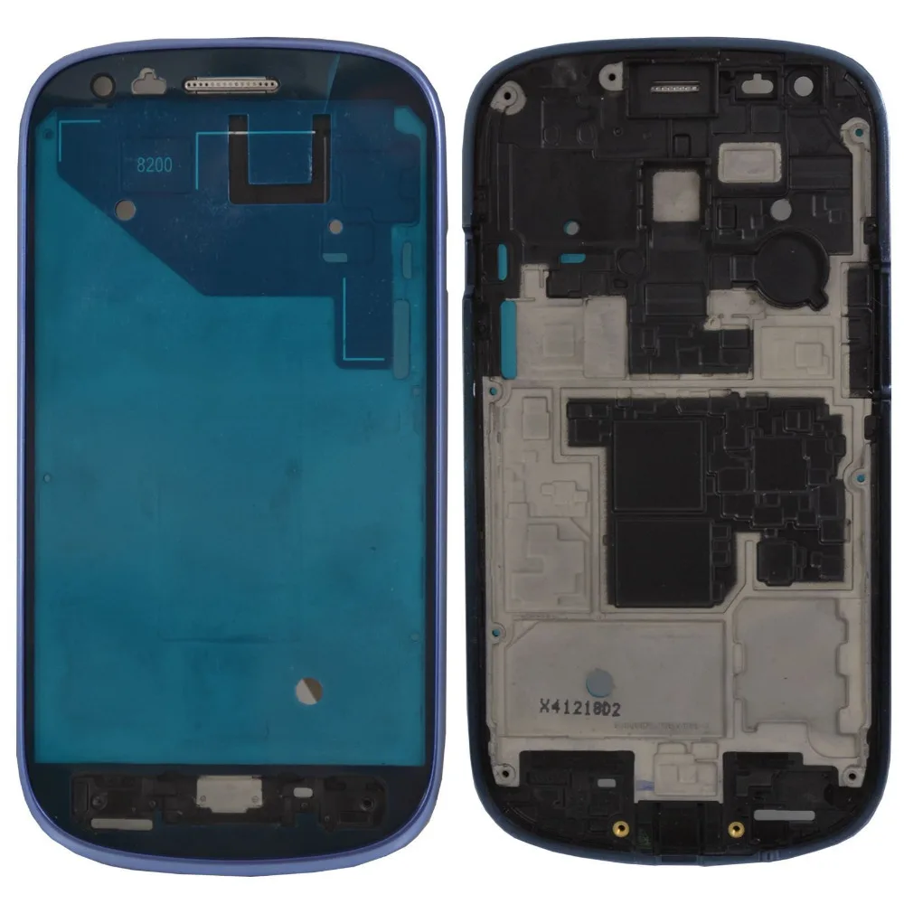 

For Samsung Galaxy S3 Mini GT-I8190 Silver/Blue Color LCD Front Faceplate Housing Middle Frame Bezel