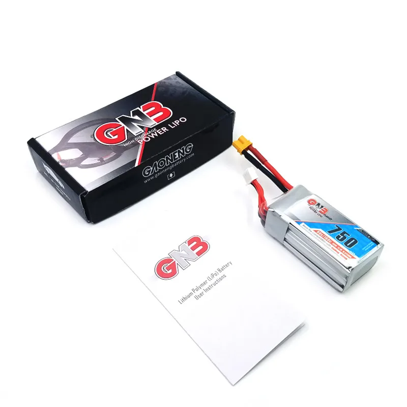 2 шт. Gaoneng 750 мАч 11 1 В 80C/160C 3S Lipo батарея с JST XT30 разъемом для FPV гоночного дрона UAV RC