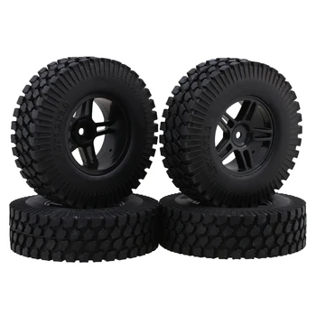 

Mxfans 10cm Dia RC 1:10 Gravel Pattern Rubber Tire & Plastic Pentagram Shape Wheel Rim for Rock Crawler Pack of 4