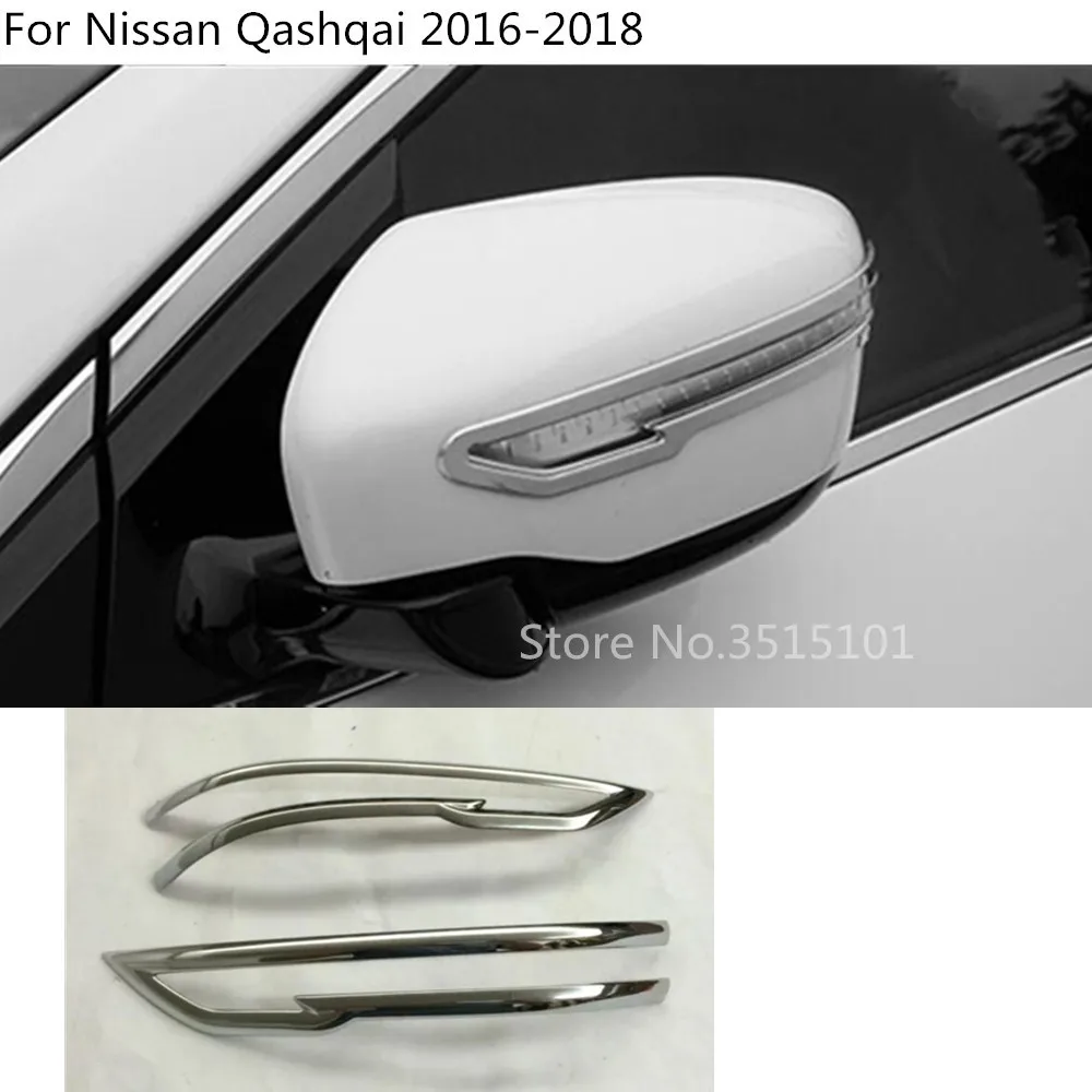 

Car body styling Car auto back rear view Rearview Side Door Mirror Cover stick trim frame 2pcs For Nissan Qashqai 2016 2017 2018