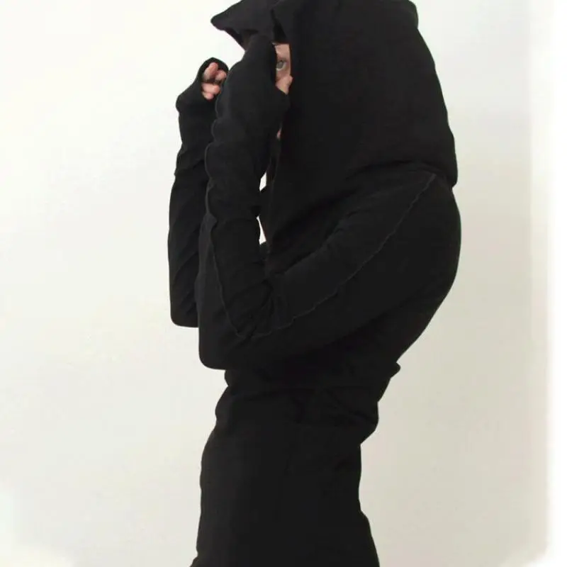 

New Zuolunouba Summer Office Lady Slim Pullovers Hooded Long Sleeve Solid Thin Hoodies Women Sweatshirt Black