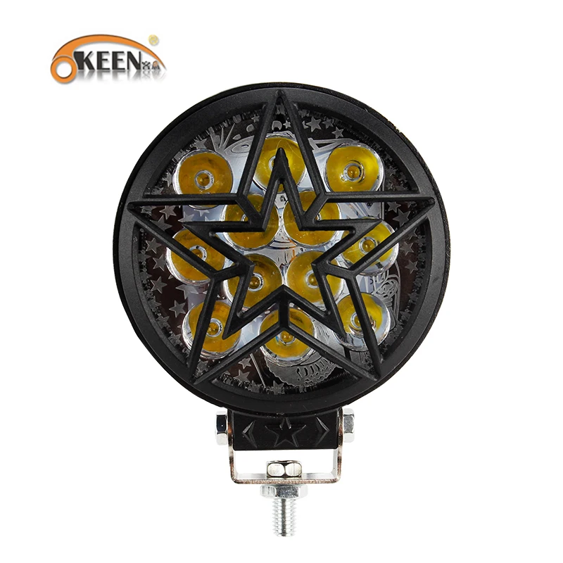 

OKEEN 12V Car LED Work Light Bar 28W Motorcycle Bike Fog DRL Headlight 3200Lm High Low Beam Spotlight 6500K White Headlamp 24V