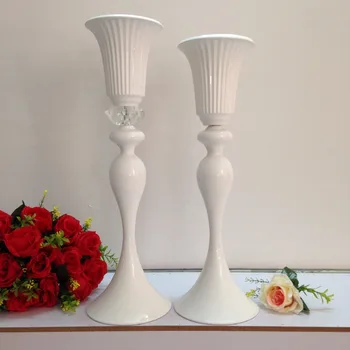 

55cm /21.6" Wedding Flower Vase White Table Stand for Wedding cyrstal Centerpiece 10pcs/lot -big Style