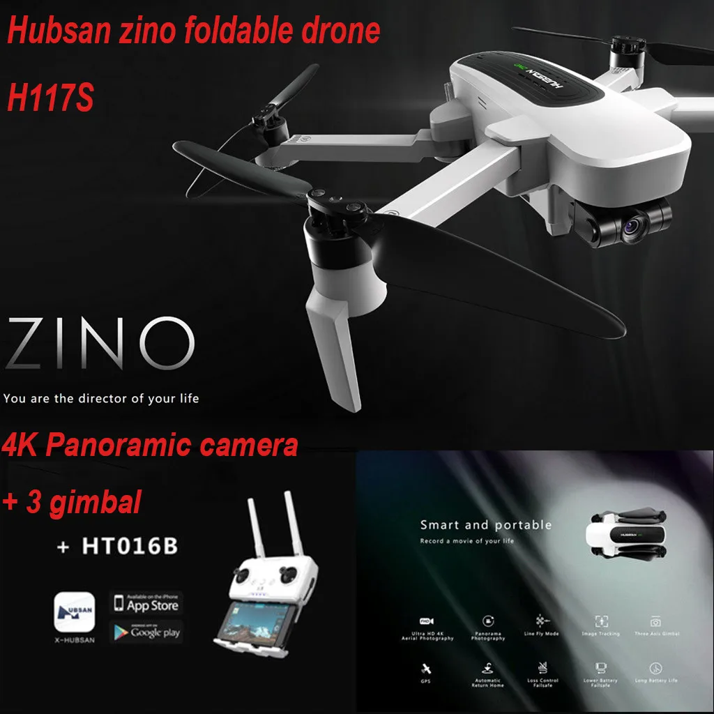 Hubsan Zino H117S Квадрокоптер Бла(беспилотный летательный аппарат 4K Камера gps WI-FI FPV точки 3-осевой карданный шарнир UHD 4K камера с углом обзора 89 градусов Широкий формат