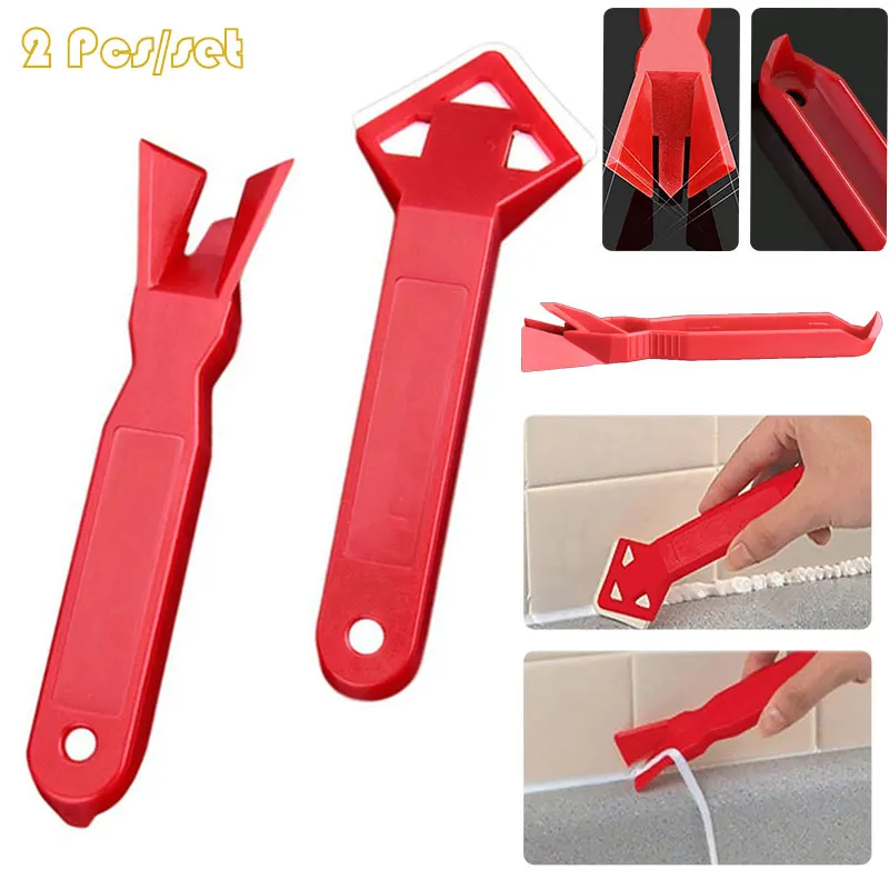 

Professional Caulk Away Remover Sealant Angle Scraper Silicone Grout Remover Spreader Spatula Scraper Tool Easy to Clean 2pc/set