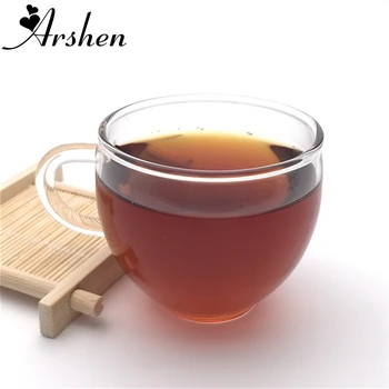 

Arshen Durable Classic 80ml Heat-Resisting Clear Coffee Tea Cups with Handle Glassware Milk Beer Wine Cup for Family Party