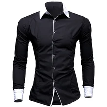 8 цветов мужские рубашки мода 2016 весна длинным рукавом смокинг рубашки slim fit полосатый мужчины рубашка хлопка размер 2xl