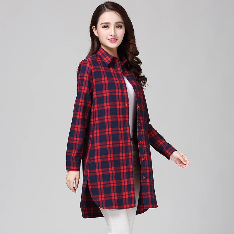 red and black check tunic