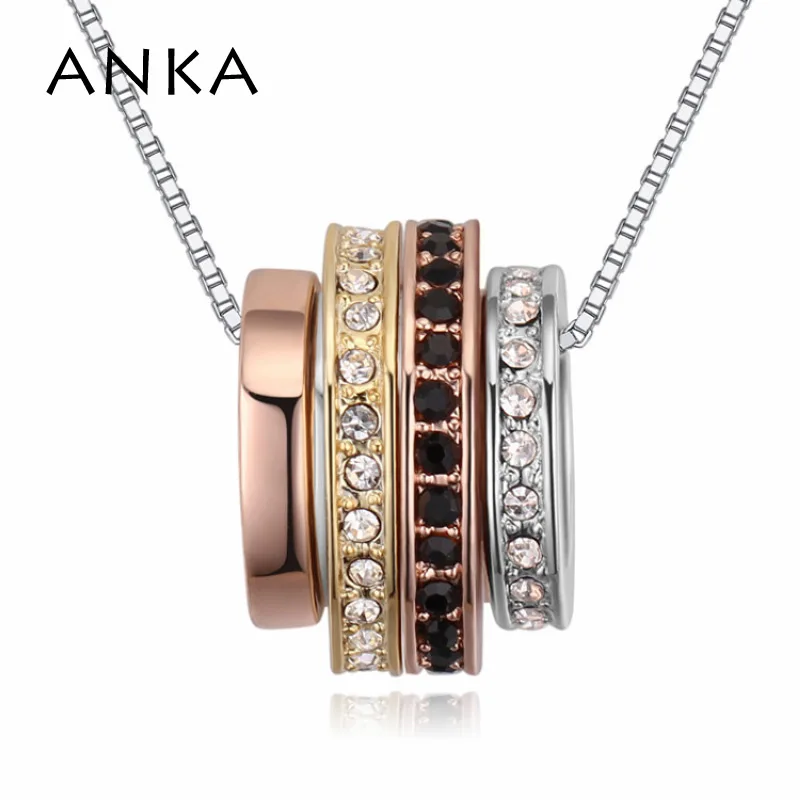 Anka Brand Novelty Round Circle Rolling Pendants Necklaces Women's