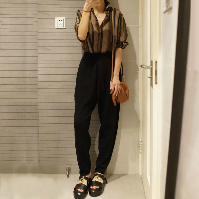 2018 Лидер продаж сплошной Pantalon Mujer Новый европейский и американский спортивные трикотажные брюки осень/зима ноги Повседневное женские