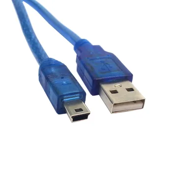 

50PCS/30CM Mini USB Cable Data Sync Charger Clear Blue short Cable for MP3 MP4 Camera Mobile Phones 0.3cm