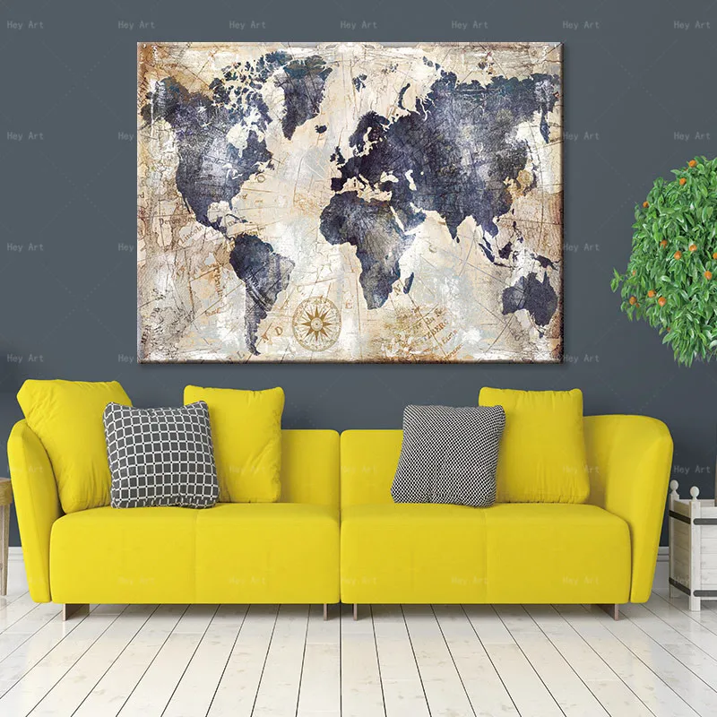 Abstract Painting Posters and Prints City Map Poster Pictures for Living Room Wall Art Canvas
