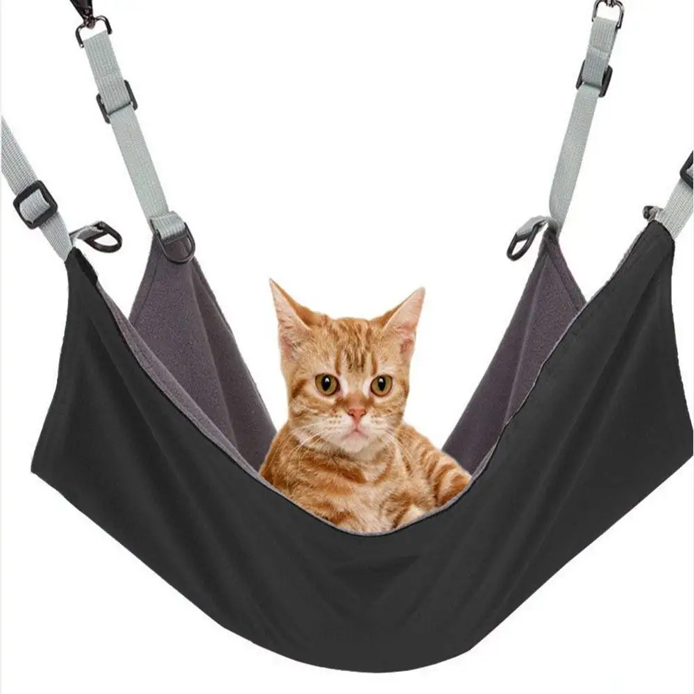 Pet Cat подвесные кровати, солнечное сиденье, крепление на окно, мягкие удобные, доступны с обеих сторон, съемный гамак для кошки, ПЭТ сиденье - Цвет: Black