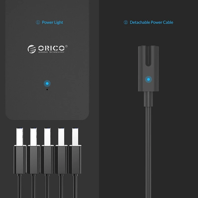 ORICO CSE-5U 5 портов 5V2. 4A настенное зарядное устройство EU US UK настольный адаптер 8A40W USB зарядное устройство для путешествий-черный/белый/розовый