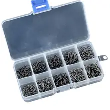 500 Pcs Carbon Steel Fishing Hook 3# -12# Fishhooks Durable Head Fishing Hooks with Hole Carp Fishing Tackle Box