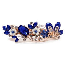 Классический Большой Королевский голубой кристалл заколка для волос цветочный жемчуг заколка со стразами для женщин девочек модные аксессуары для волос