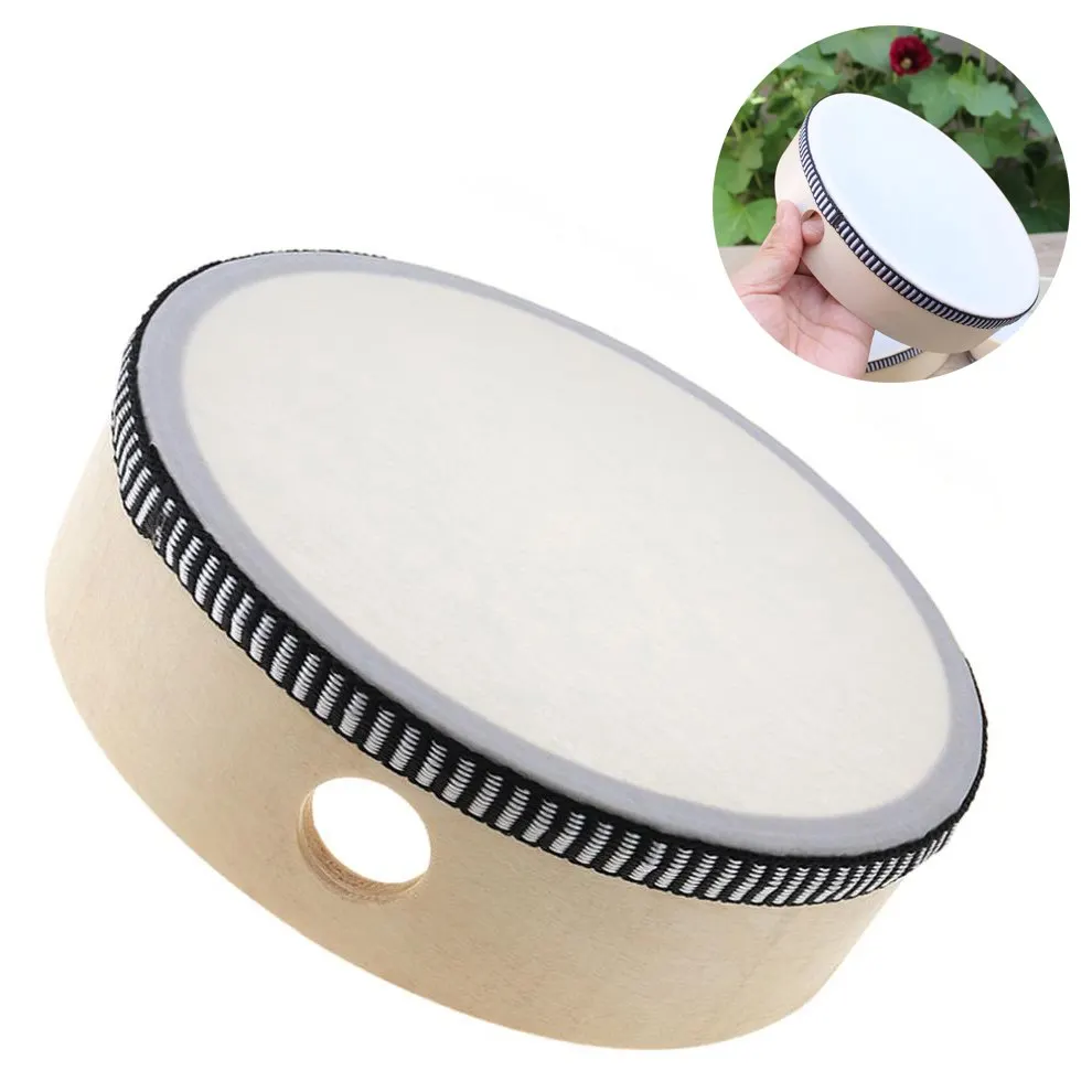 

6 Inch Musical Tambourine Drum Round Percussion Sheepskin Drums for Kids Games
