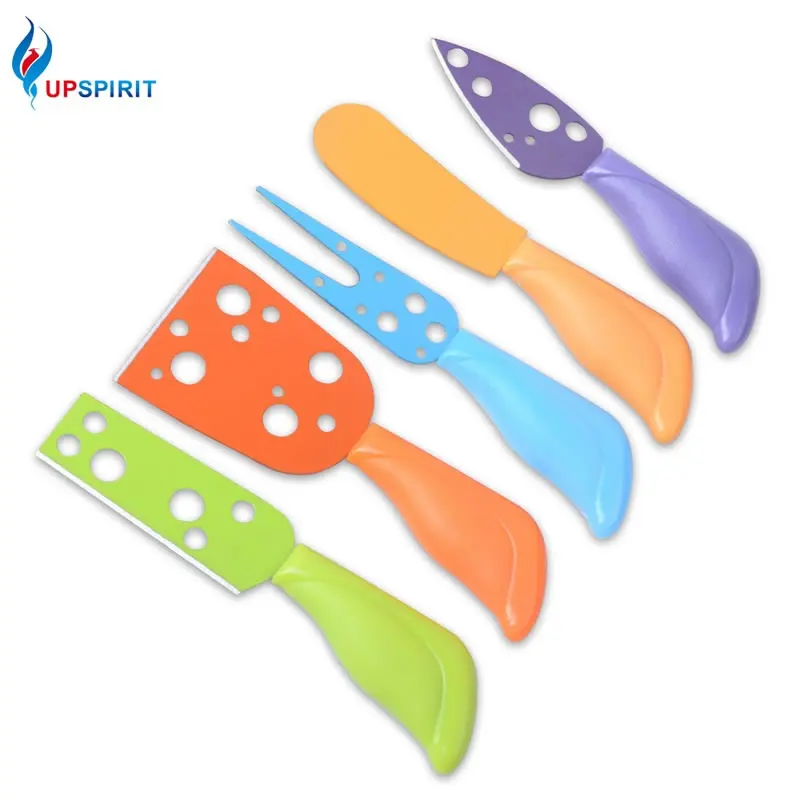 Upspirit 5Pcs Plastic Colorful Cheese Knives Set Cheese Knife Butter