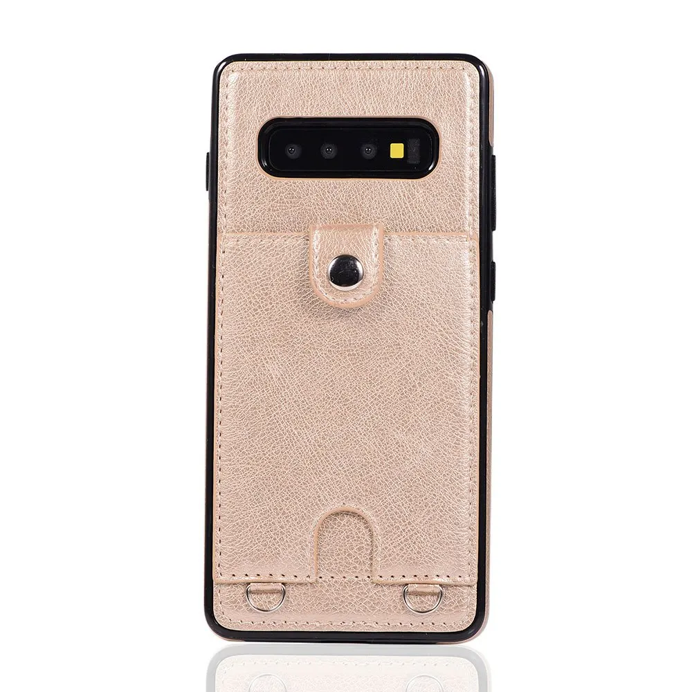Чехол KISS, кожаный чехол-кошелек для samsung Galaxy S10, S9, S8 Plus, S10e, чехол для телефона, для samsung Note 9, 8, S7 Edge, сумка на плечо, чехол - Цвет: Golden