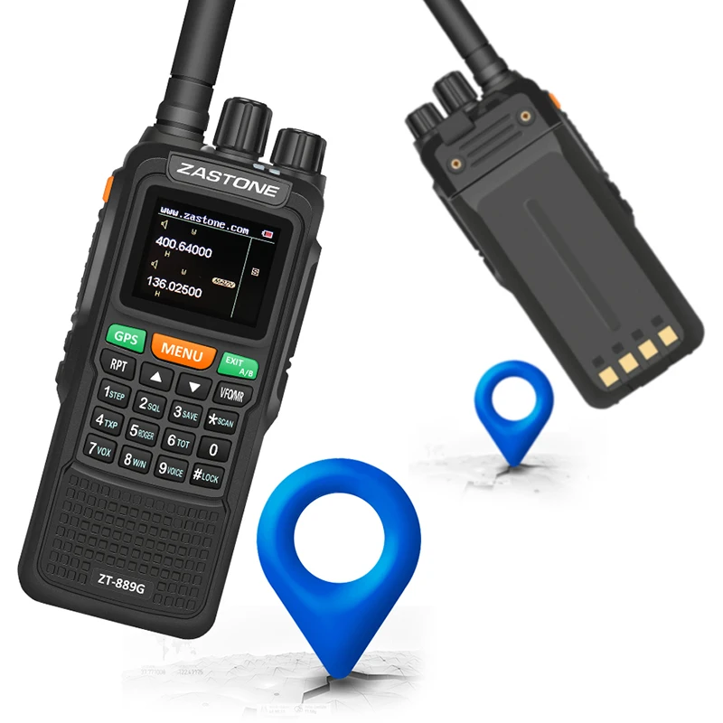 

Zastone 889G GPS Walkie-talkie 10W 999CH 3000mAh UHF 400-520 / VHF136-174MHz Ham CB Radio HF Transceiver for Explore Hunting