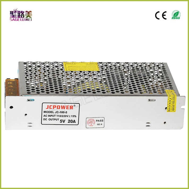 Бесплатная доставка Новый импульсный источник питания DC 5V 20A 100W Светодиодный
