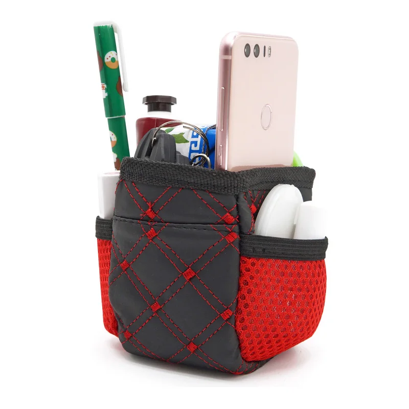 

PU Net Pocket Mobile Phone Pocket For Car Auto Car Net Storage Bag Car Organizer Hanging Bag Holder Accessory Mount clip