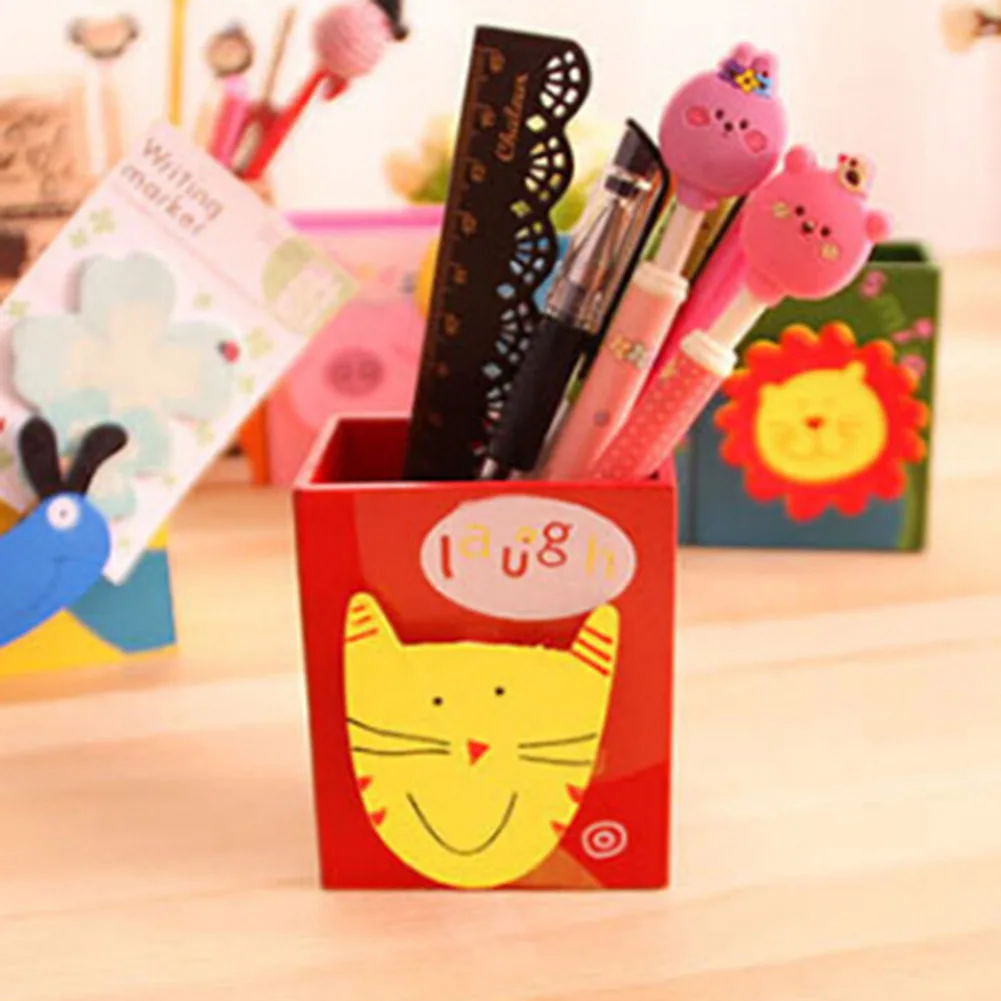 2018 Creative Coloured Drawing Students Stationery Cute Animal Wooden