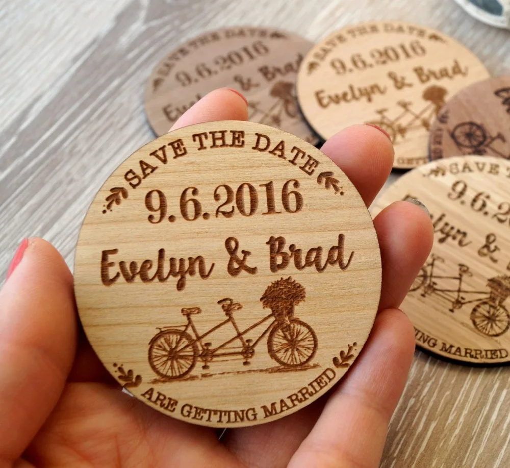 

Rustic bike Save the date, Personlize wedding favors, Wooden save the date,rustic wood favors, wedding gifts for guests