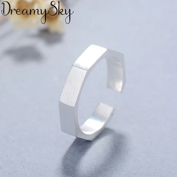 

Wholesale Fashion 925 Sterling Silver Geometric Ring Gift For Women Ladies Luxury Jewelry Engagement Open Rings Anillos