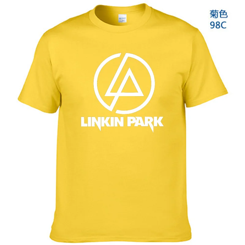 Летняя модная мужская футболка Lincoln LINKIN Park, хлопковая брендовая одежда Linkin, короткие топы, футболки - Цвет: Yellow-W