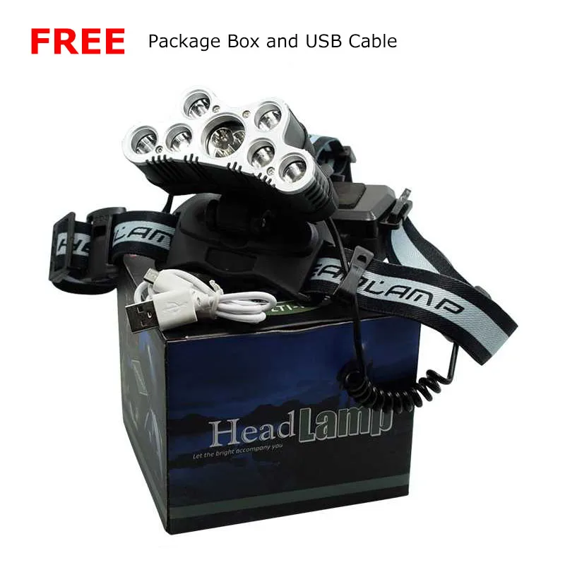 usb headlamp rechargeable headlight high power led head torch flashlight 4