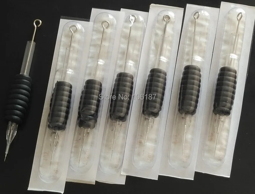 

40Pcs 1RL Black Silicon Grip Tattoo Needle & Tube Tips 19mm 3/4" Disposable Tattoo Tubes Tips Grips With Needles