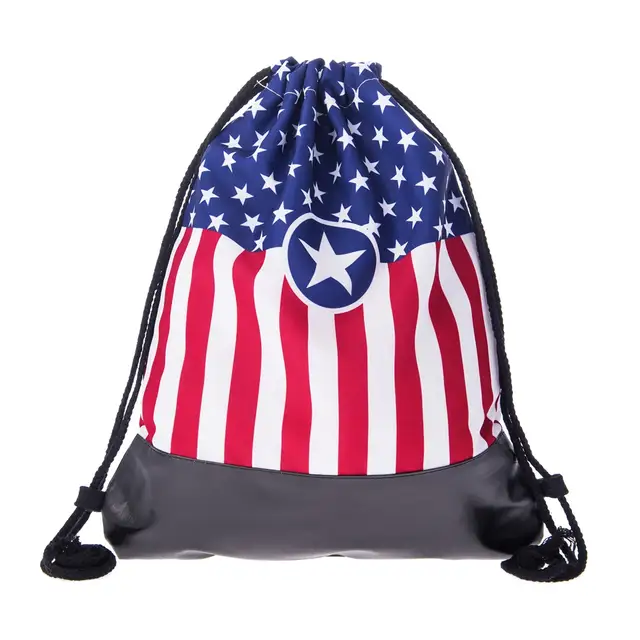 red white and blue backpack
