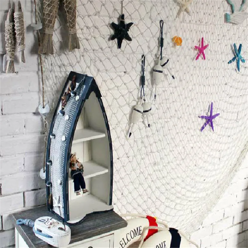 Decorative Mediterranean Style decor Big Fishing Net Home Decoration Wall Hangings 100*200mm