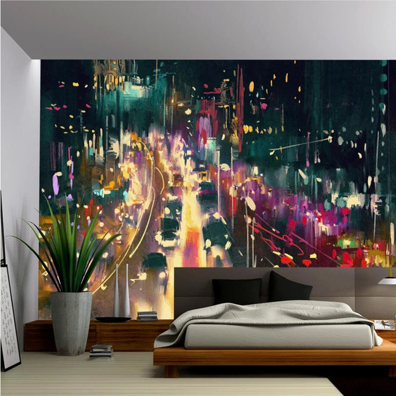 

Custom 3D Wall Murals Scenery Beauty Wallpaper City Night View Backdrop Wall Murals Wallpaper Living Room Kitchen Wall Paper 3D