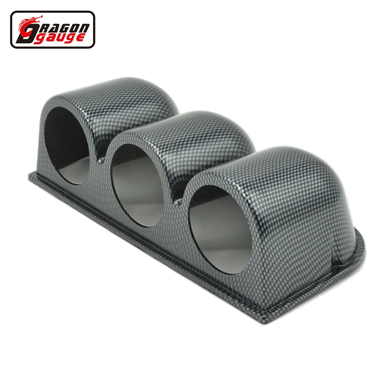 

Dragon gauge Universal 2 Inch Auto Car Racing Refit volt gauge pods Carbon color Triple Dash mountable hose holder