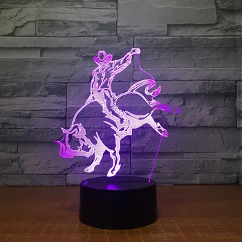 

Bullfight 7 color led night light 3D creative children bedroom bedside eye decoration lamp 1510